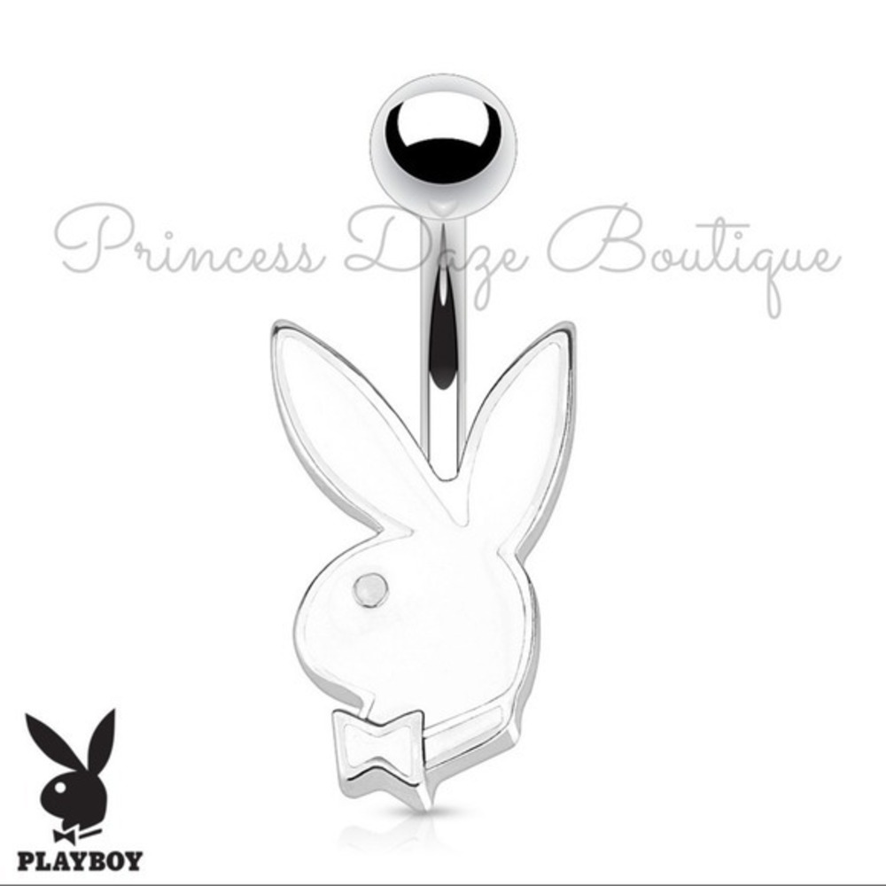 White Playboy Bunny‎ Belly Button Ring